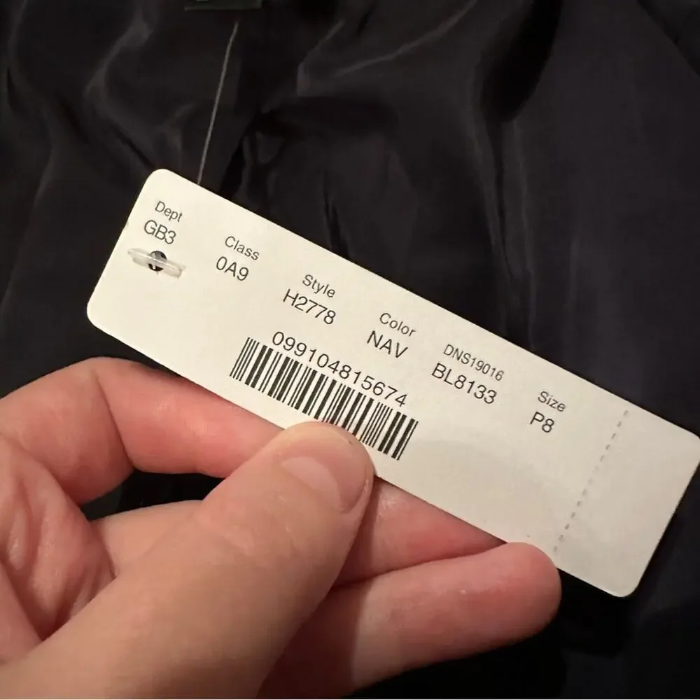 J. Crew Going-Out Long Sleeve Blazer in Stretch Twill in Navy Blue Sz‎ 8P NEW